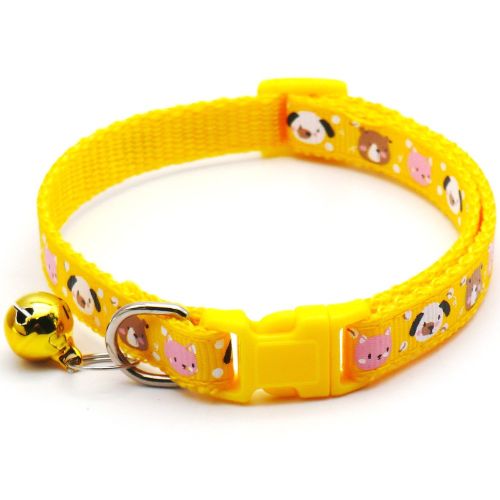 Cartoon Printed Cat Collar With Bell