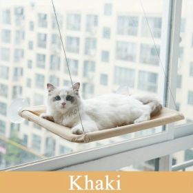 Cat Window Hammock 360¬∞ Sunny Seat Space Saving Cat Beds For Indoor Cats (Color: Khaki)