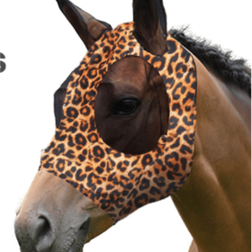 Horse Mask With Ultra Light UV For Horse; Pattern Horse Mask With Ears Cover; Soft Mesh Horse Masks (Color: Brown)