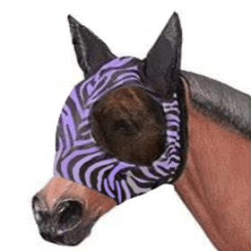 Horse Mask With Ultra Light UV For Horse; Pattern Horse Mask With Ears Cover; Soft Mesh Horse Masks (Color: Purple)