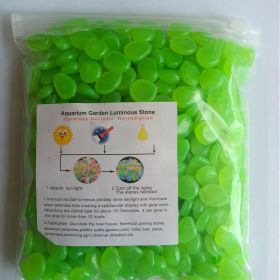 Colorful Pebbles For Fish Tank; Luminous Stone Artificial Fluorescent Stone For Vase Potted Plants (Quantity: 200pcs/bag, Color: Green)