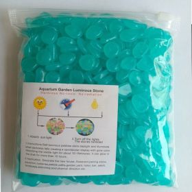 Colorful Pebbles For Fish Tank; Luminous Stone Artificial Fluorescent Stone For Vase Potted Plants (Quantity: 200pcs/bag, Color: Blue)