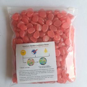 Colorful Pebbles For Fish Tank; Luminous Stone Artificial Fluorescent Stone For Vase Potted Plants (Quantity: 200pcs/bag, Color: Light Orange)