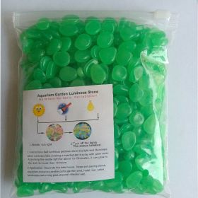 Colorful Pebbles For Fish Tank; Luminous Stone Artificial Fluorescent Stone For Vase Potted Plants (Quantity: 200pcs/bag, Color: Grass Green)