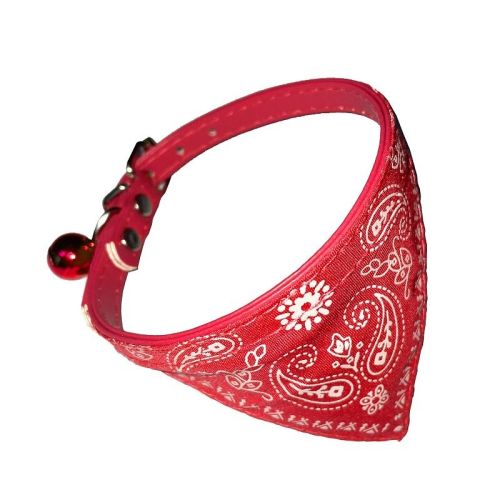 Pet Bell Triangular Binder Cat PU Collar Dog Saliva Towel Scarf For Small Dogs Pet Decorations