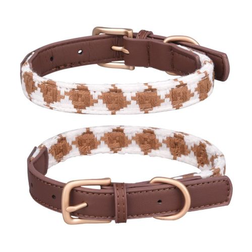 Soft Woven Prismatic Plaid Dog Collar